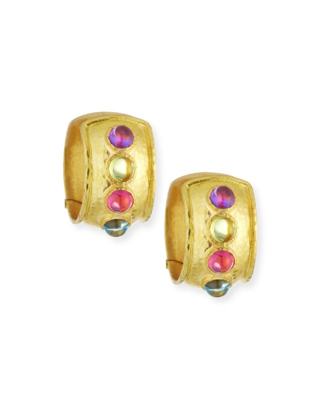 19K Tutti Frutti Wide Hoop Earrings